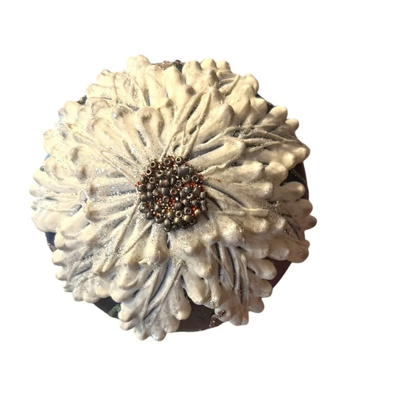 Robert Stanley 2 PC SET OF 3D Glass Large Christmas Tree Ornaments Brown Sparkle - Picture 2 of 9